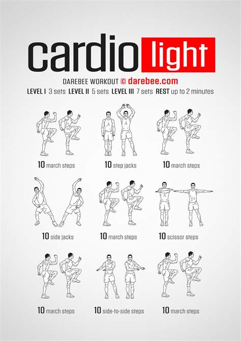 Cardio Light Workout | Cardio workout at home, Cardio, Workout