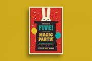 Magic Show Birthday Invitation | Flyer Templates ~ Creative Market