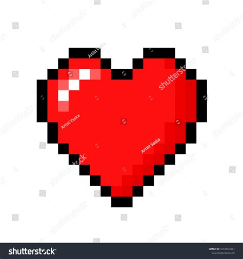 8 Bit Pixel Red Heart White Stock Vector (Royalty Free) 1697829481 | Shutterstock