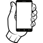 Vector graphics of black and white mobile phone icon | Free SVG