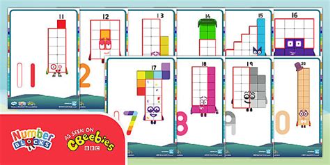 FREE! - 👉 Numberblocks: 11-20 Numeral Display Posters