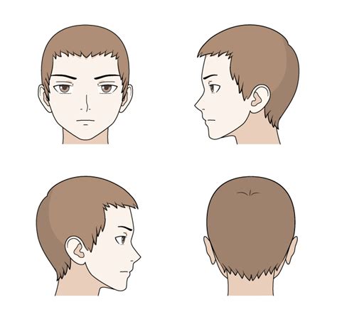 Anime Male Hair Drawing Side View - k-Music