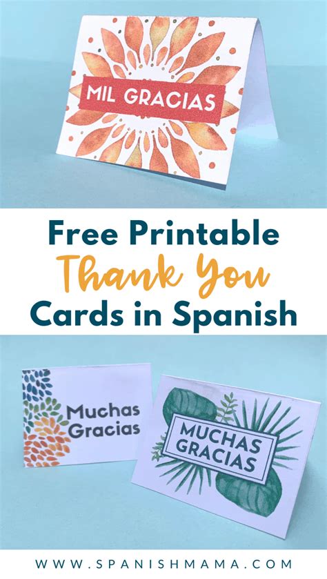 Free Printable Thank You Cards in Spanish | Spanish Mama