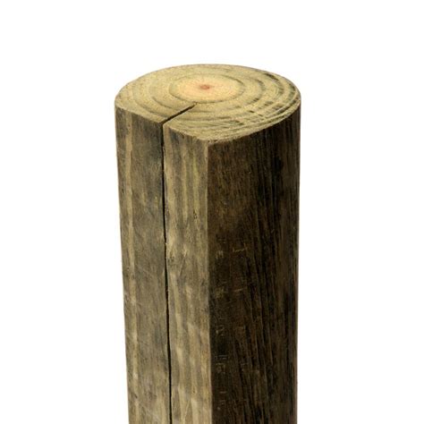 LineRider Round Pressure Treated Wood Fence Post (Common 3.375 ft; Actual 3.375 ft) | Lowes wood ...