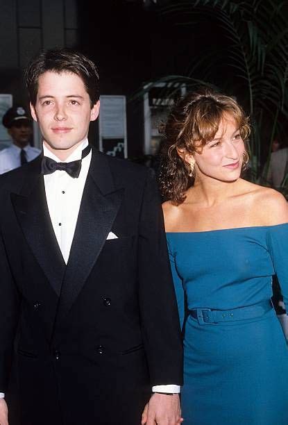 Actor Matthew Broderick and actress Jennifer Grey at Academy Awards in March 1987 in Los Angeles ...