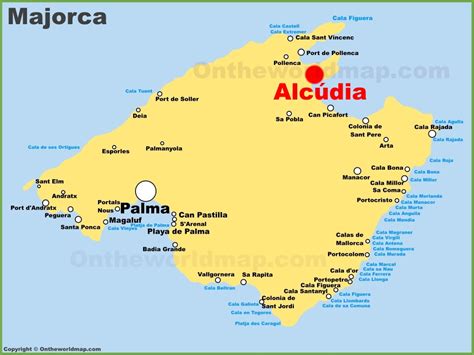 Alcúdia location on the Majorca map - Ontheworldmap.com