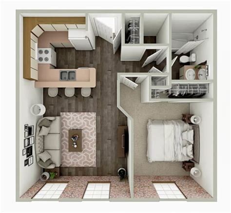 1 Bedroom Apartment Floor Plan Design | Floor Roma