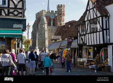 hitchin town centre hertfordshire england uk gb Stock Photo - Alamy