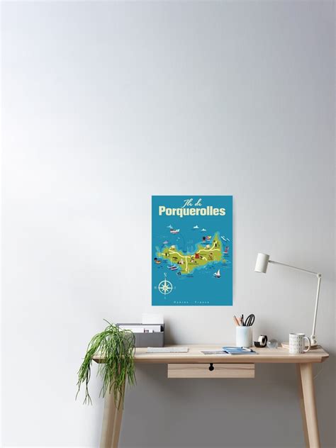 "Ile de Porquerolles Map " Poster for Sale by Gary Godel | Redbubble