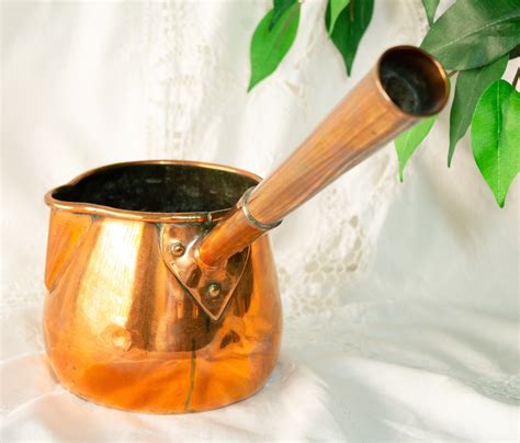 Copper Butter Warmer Pour Spout Small Sauce Pot Kitchen Decor - Etsy in 2022 | Copper handles ...