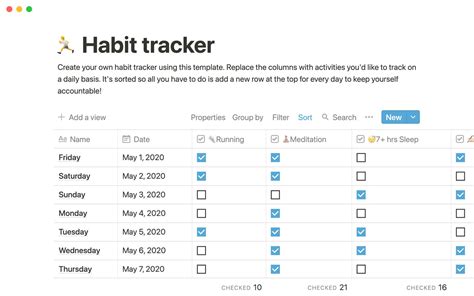 Tracker Template Notion