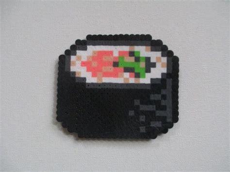 Perler Bead Sushi (California Roll) | Perler bead art, Perler beads, Bead art