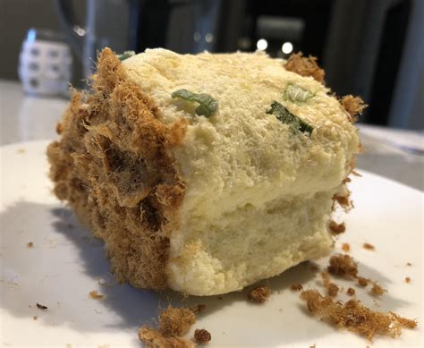 Pork floss and green onion Chinese savory cake : r/Baking