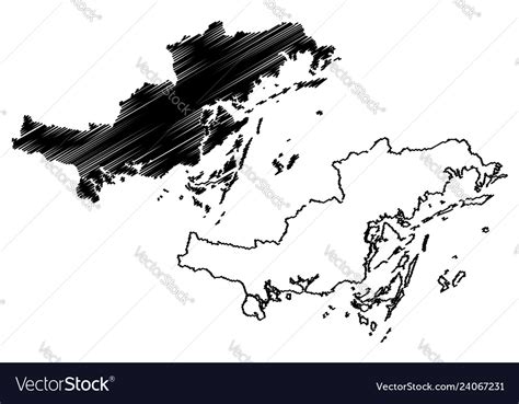 Quang ninh province map Royalty Free Vector Image