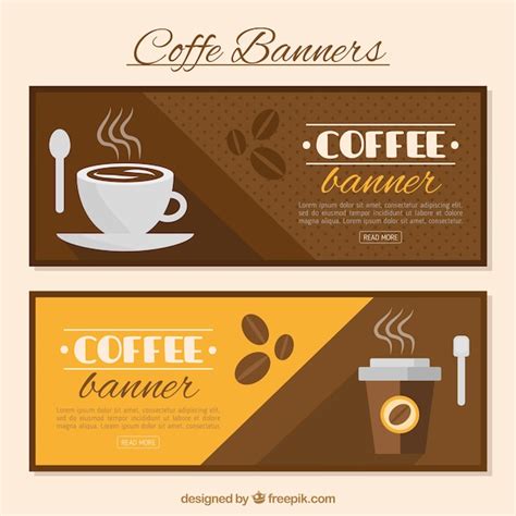 Premium Vector | Decorative coffee banners in flat design