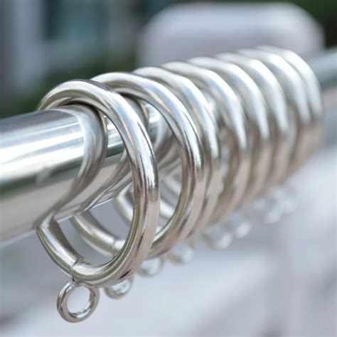 20 Pieces/Lot Silver Metal Curtain Ring On Rod For Hooks Curtain Clips Black Hanging Ring ...