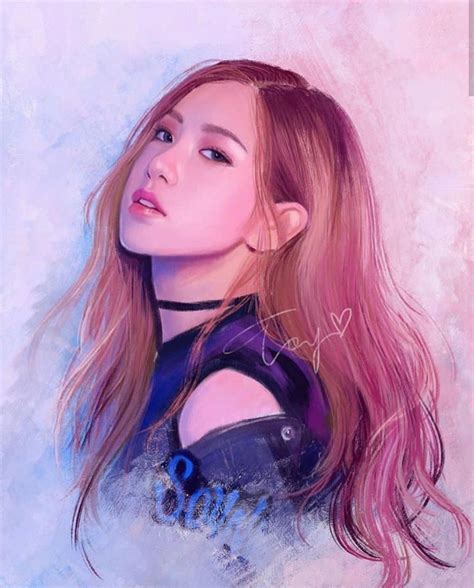 Kpop Drawings, Cute Drawings, Fanart Kpop, Rose Park, Fan Art, Black ...