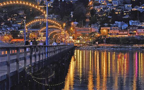 Harbor At Night White Rock British Columbia Canada Photograph by A Gurmankin