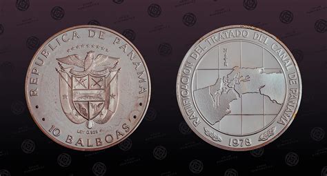 PANAMA, KM# 53, Silver, 10 Balboas, 1978, Proof, Panama Canal Treaty Ratification. Coin in ...