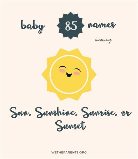 85 Bright Ideas for Names Meaning Sun, Sunshine, Sunrise, or Sunset ...