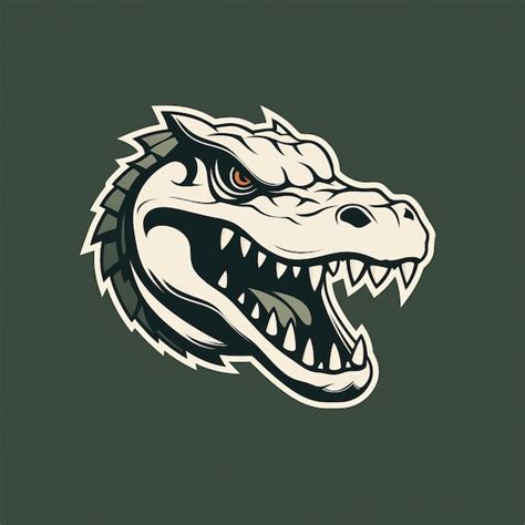 Premium AI Image | Dark and Detailed Gator Head Logo Design