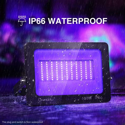 Buy Onforu 2 Pack 100W LED Black Light, Blacklight Flood Light with Plug, IP66 Waterproof Black ...