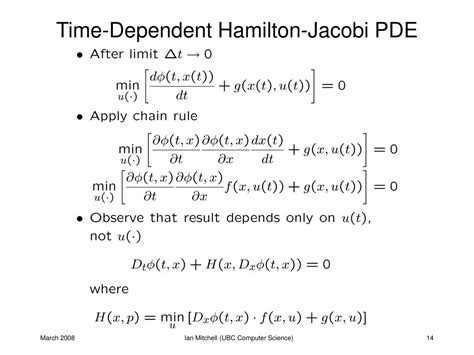 PPT - Hamilton-Jacobi Equations for Optimal Control and Reachability PowerPoint Presentation ...