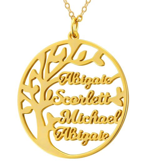 Family Tree Name Necklace 4 Names – joycenamenecklace