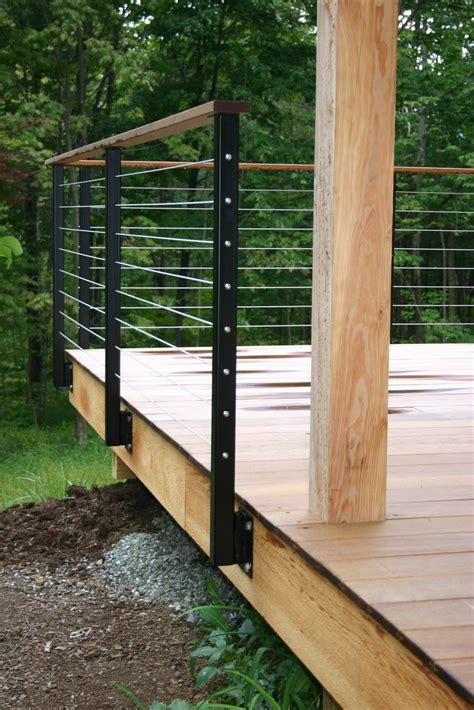 modern cabin: deck railing | Deck railing design, Railing design ...