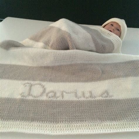 Knitted Baby Blanket-personalized Baby Blanket-baby - Etsy