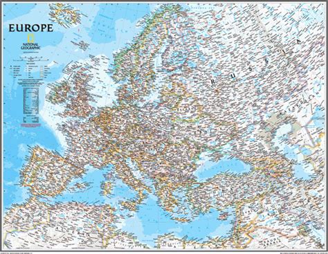 Europe Wall Map by National Geographic - MapSales