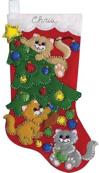 Design Works Decorating Kittens Christmas Stocking - Felt Applique Kit ...