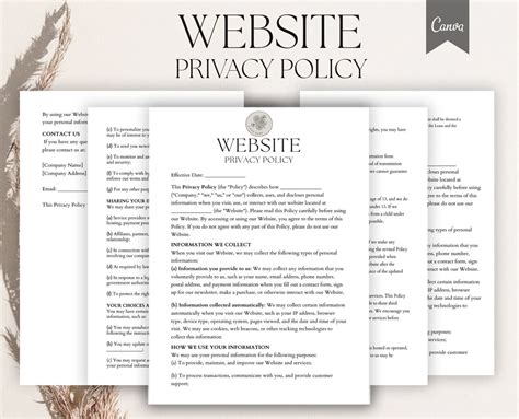 Editable Website Privacy Policy Template, Website Terms and Conditions ...