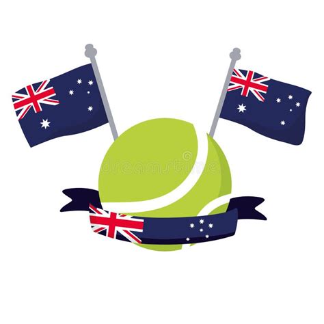 Australia Tennis Flag Emblem Stock Illustration - Illustration of ...