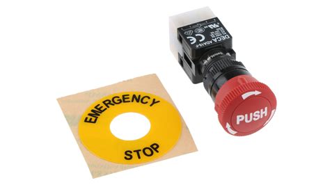 RS PRO Illuminated Emergency Stop Push Button, Panel Mount, DPDT, IP65 | RS