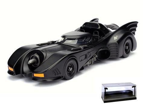 Diecast Car w/LED Display Case - 1989 Batman Returns Batmobile, Black - Jada 98263 - 1/24 Scale ...