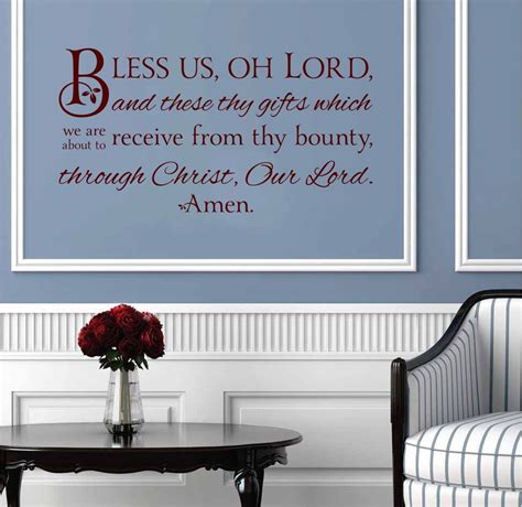 Bless Us O Lord Wall Quote: Through Christ Our Lord Prayer