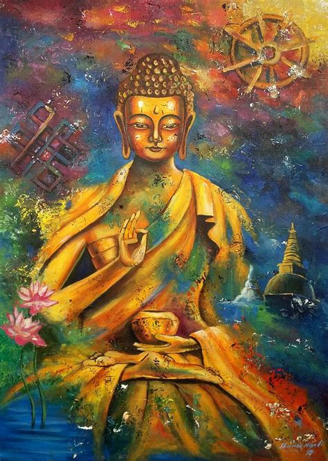 Lord Buddha Painting by Sherman Nepali - Pixels