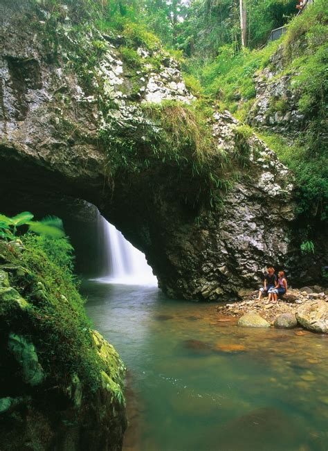 Natural Arch Waterfall in Springbrook National Park, Gold Coast. Don’t ...