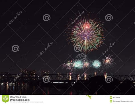 Tokyo odaiba bay fireworks stock photo. Image of celebration - 42216834