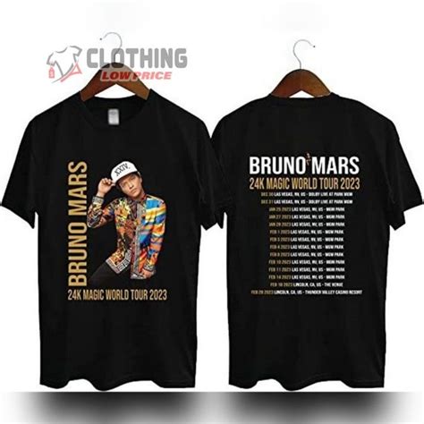 Bruno Mars Tour 2023 Merch Bruno Mars 24K Magic World Tour 2023 T-Shirt Bruno Mars T-Shirt ...