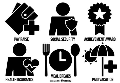 Vector Employee Benefits Icons Flat Style 152125 Vector Art at Vecteezy