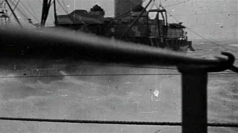 WWII: Oiler USS Cimerron refuels USS Salt Lake City in the Pacific prior to Stock Footage #AD ,# ...