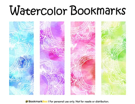 Printable Watercolor Bookmarks | Free printable bookmarks, Watercolor ...