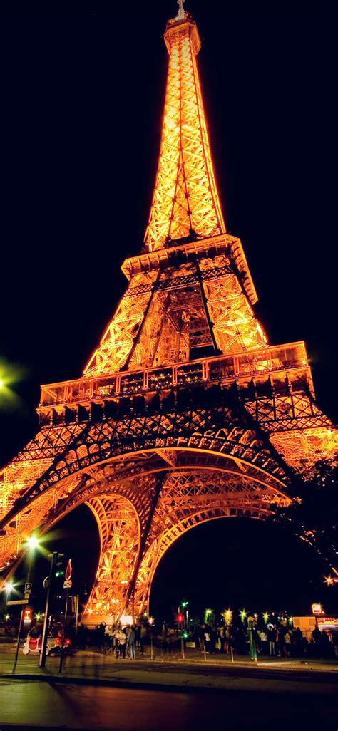 Eiffel Tower Paris Night Art Illustration iPhone X Wallpapers Free Download