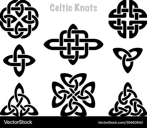 Celtic knots silhouettes irish knot symbols celt Vector Image