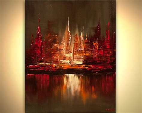 Cityscape Painting - City Lights #6092 | Art painting, Abstract ...