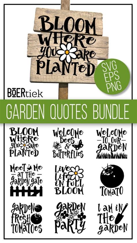 Garden Quote Bundle, SVG Cut Files - Etsy | Letreros de jardín ...