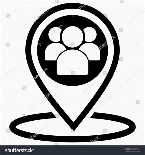 Group People Location Icon Gathering People: เวกเตอร์สต็อก (ปลอดค่า ...