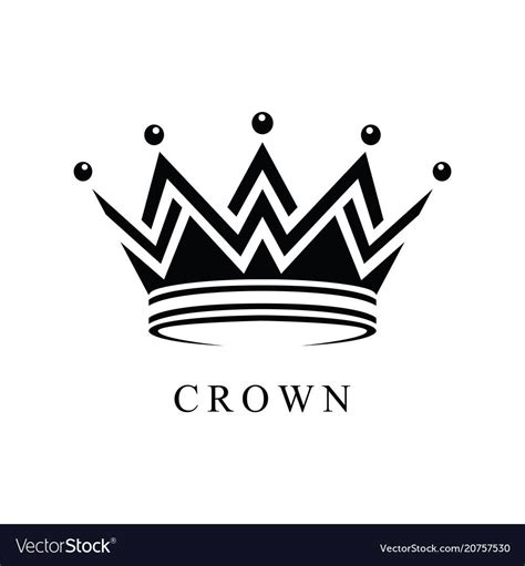 Crown Logo abstract design vector template. Geometric black symbol ...